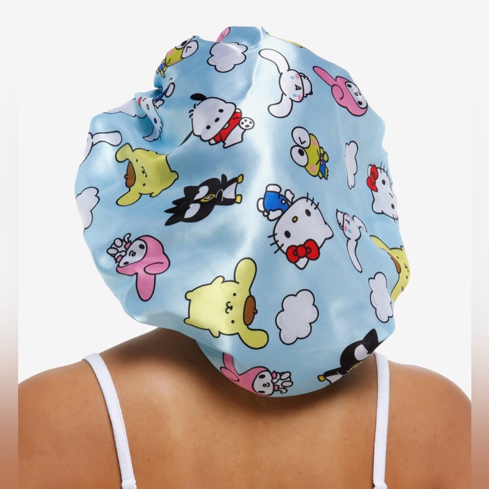 Hello Kitty and Friends Blue Clouds Satin Sleep Cap Bonnet- NWT